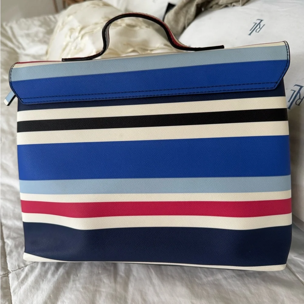 Kate Spade Blue and Red Cosmetic/Travel Bag with Stripes - Picture 2 of 5